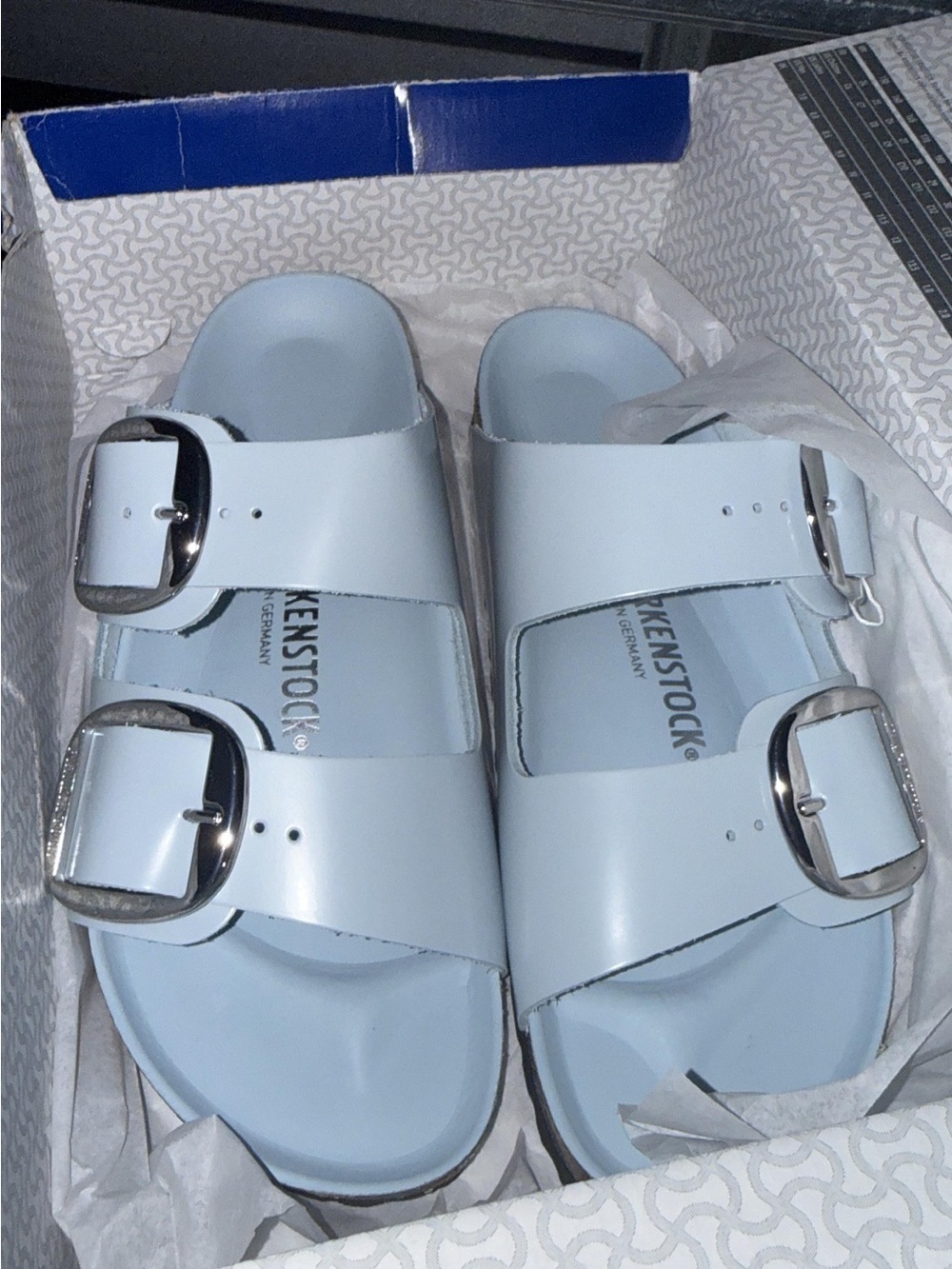 New Birkenstock leather Sandals big Buckles made Germany size 41/10 Adjustable